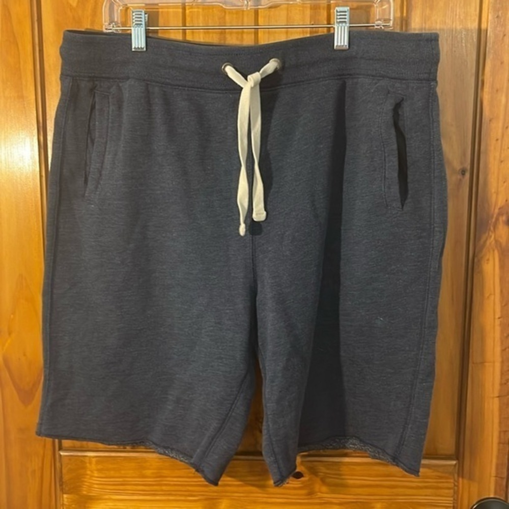 Aeropostale Blue Sweatpant Knit Shorts Pull On drawstring Elastic waist Large